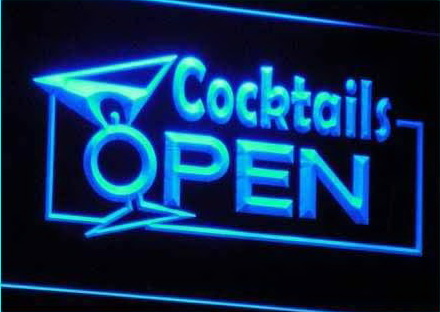 OPEN Cocktails Wine Bar Pub Club Neon Light Sign